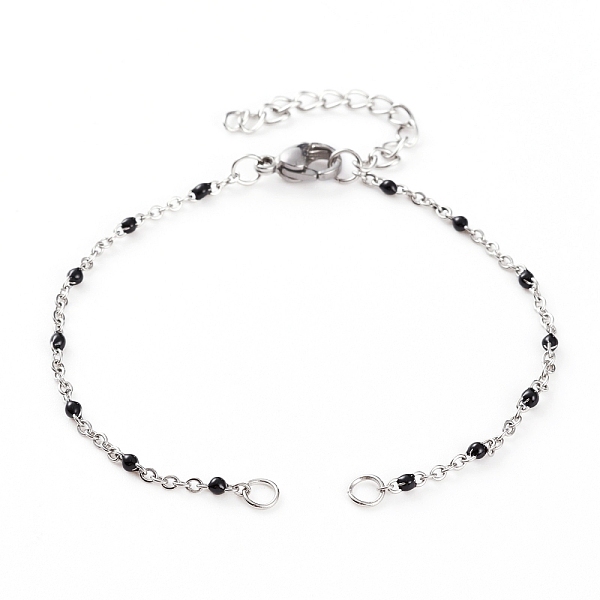 

PandaHall 304 Stainless Steel Cable Chains Bracelet Makings, with Enamel, Lobster Claw Clasps & Jump Rings & Chain Extender, Stainless..., Multicolor