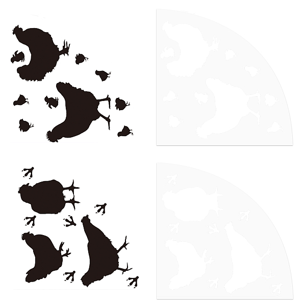 

PandaHall Custom Acrylic Tie-Dye Template, Painting Supplies, Fanshaped, Rooster Pattern, 20x20x0.25cm, 2pcs/set Acrylic Rooster