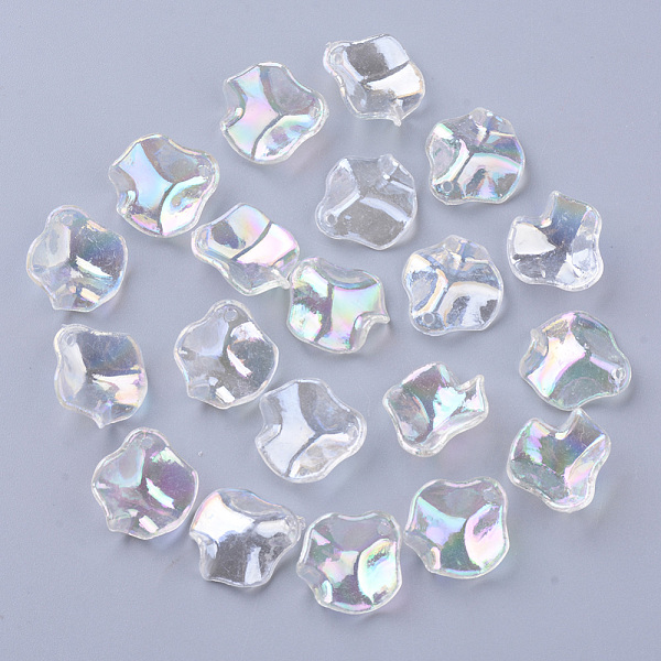 

PandaHall Transparent Acrylic Pendants, AB Color Plated, Petal, Clear AB, 16x15x5mm, Hole: 1.4mm Acrylic Others White