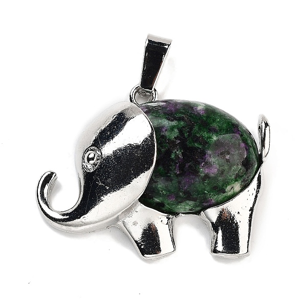 

PandaHall Natural Ruby in Zoisite Pendants, Elephant Charms with Alloy Findings, Platinum, 29x37~37.5x9.5~10mm, Hole: 3x9mm Ruby in Zoisite...