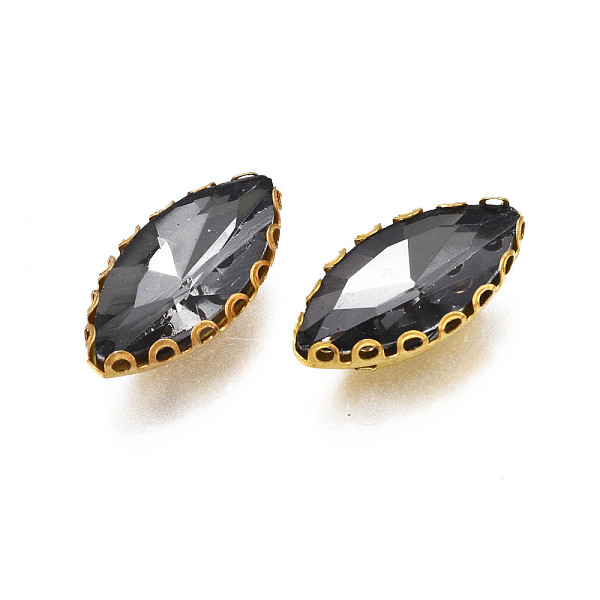 

PandaHall Sew on Rhinestone, Transparent Glass Rhinestones, with Iron Prong Settings, Faceted, Horse Eye, Gray, 15.5x8x4.5mm, Hole: 0.9mm...