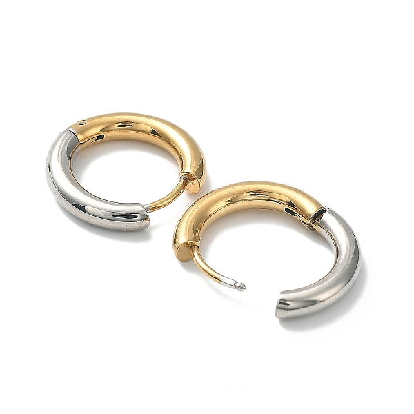 

PandaHall Ion Plating(IP) Two Tone 304 Stainless Steel Huggie Hoop Earrings, with 316 Surgical Stainless Steel Pins for Women, Golden &...
