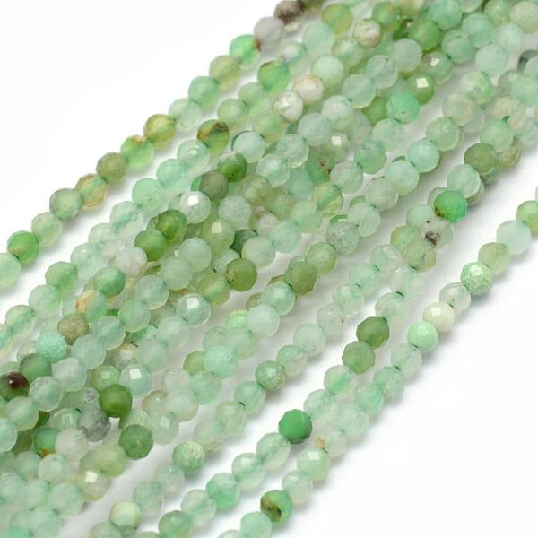 

PandaHall Natural Chrysoprase Beads Strands, Faceted, Round, 4mm, Hole: 1mm, about 105pcs/strand, 15.35 inch(39cm) Chrysoprase Round