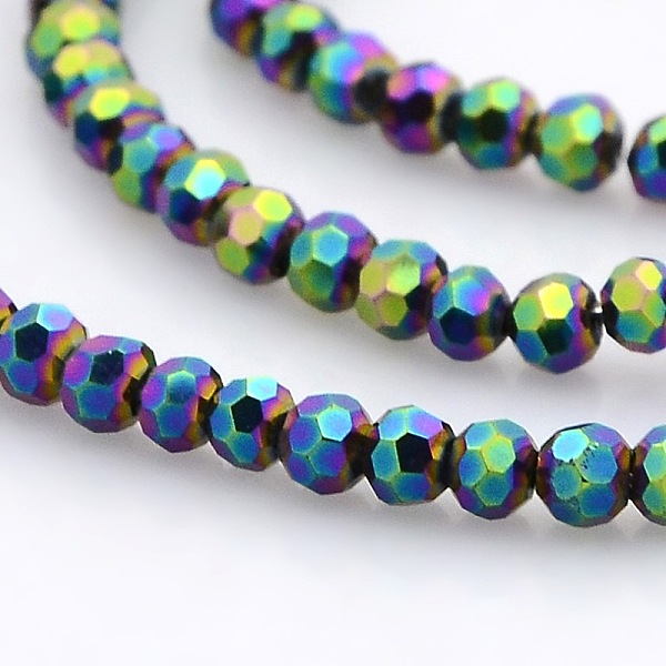 

PandaHall Full Plated Glass Faceted Round Spacer Beads Strands, Multi-color Plated, 3mm, Hole: 1mm, about 100pcs/strand, 11.5 inch Glass...