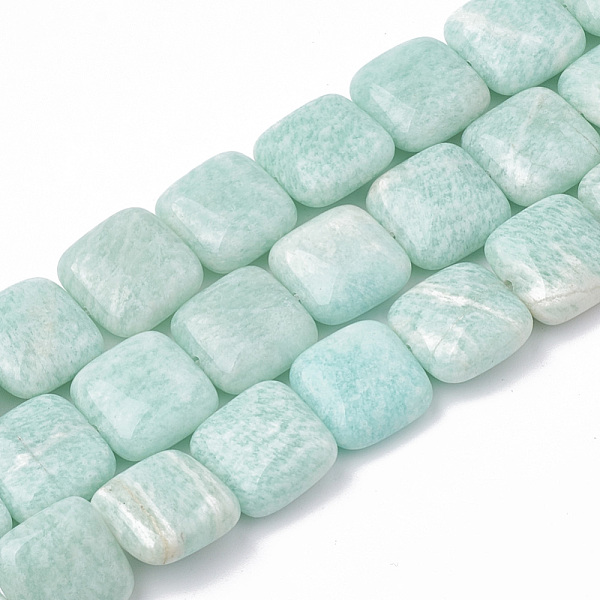 

PandaHall Natural Amazonite Beads Strands, Square, 12~12.5x12~12.5x4~6mm, Hole: 1mm, about 33pcs/strand, 15.9 inch Amazonite Square