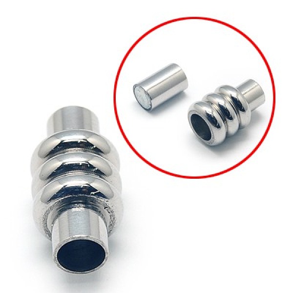 

PandaHall 304 Stainless Steel Magnetic Clasps with Glue-in Ends, Column, Stainless Steel Color, 20x10mm Stainless Steel Column