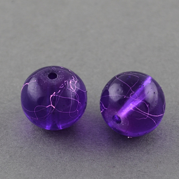 

PandaHall Drawbench Transparent Glass Beads Strands, Spray Painted, Round, Purple, 6mm, Hole: 1.3~1.6mm, 31.4 inch Glass Round Purple