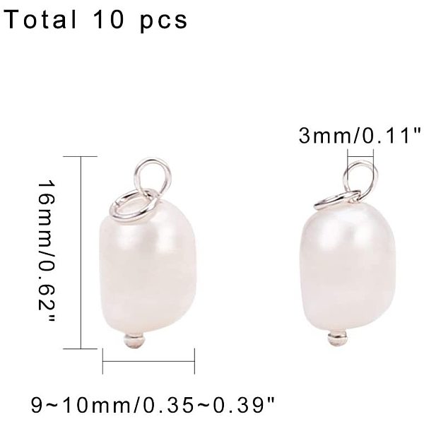 

PandaHall 10pcs Freshwater Pearls Dangles Charms Pendant Natural Pearl Beads Charms for Bracelet Necklace Jewelry Making Pearl Nuggets