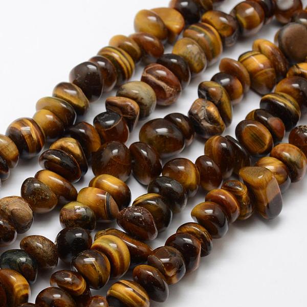 

PandaHall Natural Tiger Eye Beads Strands, Nuggets, 10~20x5~10mm, Hole: 1mm, 15.3 inch(39cm) Tiger Eye Nuggets Orange