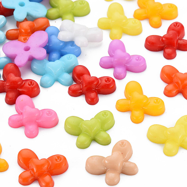 

PandaHall Plastic Beads, Half Drilled, Butterfly, Mixed Color, 16x21.5x6mm, Half Hole: 2.5mm Plastic Butterfly Multicolor
