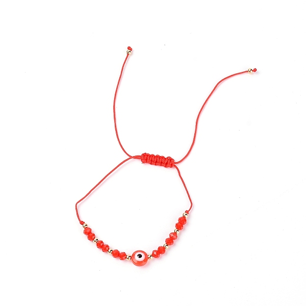 

PandaHall Adjustable Wax Braided Cord Bracelets, with Rhinestone & Acrylic Beads, Round with Eyes, Mixed Color, Inner Diameter: 7/8 inch..., Multicolor