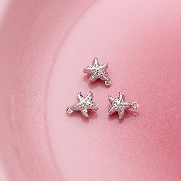 

PandaHall Brass Pendants, Platinum, Starfish, 10x9mm Brass Starfish