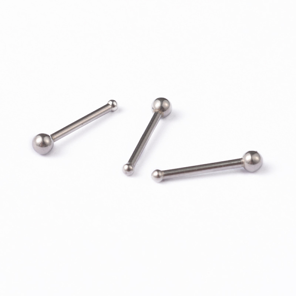 

PandaHall 304 Stainless Steel Nose Studs, Nose Bone Rings, Nose Piercing Jewelry, Stainless Steel Color, 10mm, Bar Length: 1/4"(6.6mm), Pin...