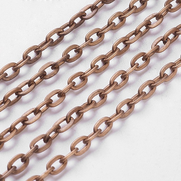 

PandaHall Iron Cable Chains, Unwelded, with Spool, Flat Oval, Cadmium Free & Nickel Free & Lead Free, Red Copper, 5.9x3.9x1mm, about 164.04...