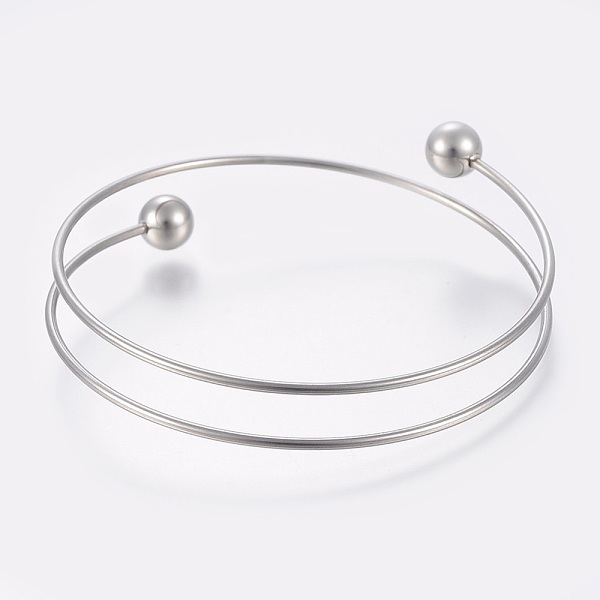 

PandaHall 304 Stainless Steel Bangles Making, Stainless Steel Color, 2-1/2 inch(6.5cm) Stainless Steel
