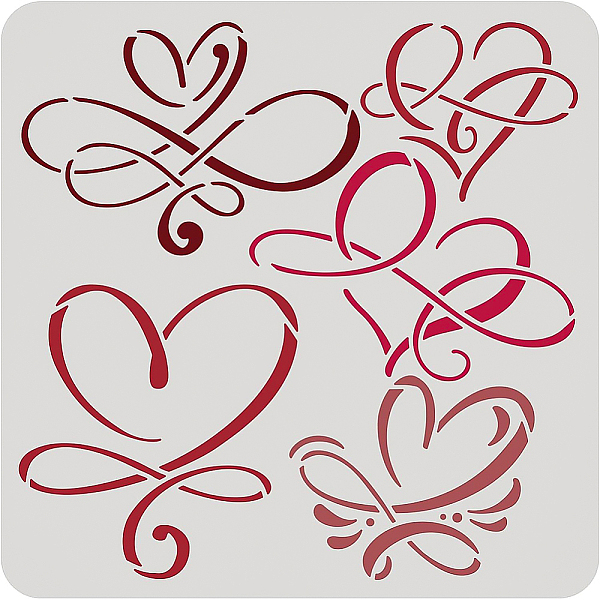 

PandaHall BENECREAT Infinity Heart Stencil Decoration Template, 30x30cm Art Heart Plastic Reusable Drawing Painting Stencils for Painting on..., White