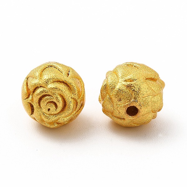 

PandaHall Rack Plating Alloy Beads, Flower, Matte Gold Color, 8.3x8mm, Hole: 1.4mm Alloy Flower