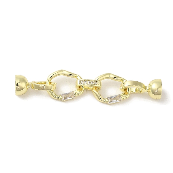 

PandaHall Brass Micro Pave Clear Cubic Zirconia Fold Over Clasps, Real 14K Gold Plated, 53.5mm, Link: 31x11.5x7.5mm, Clasp: 14.5x7.5mm....