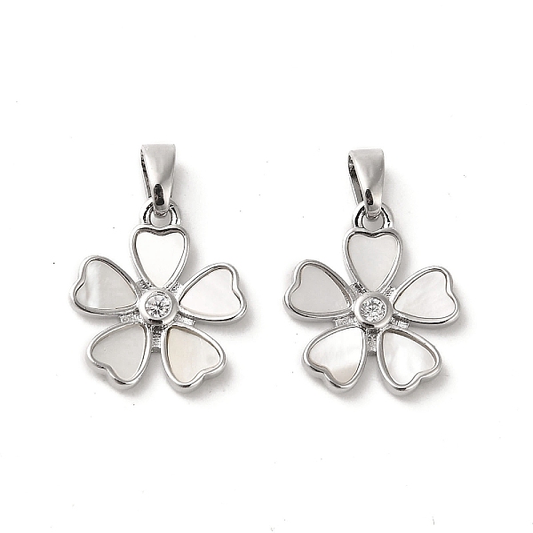 Brass Pave Shell Pendants