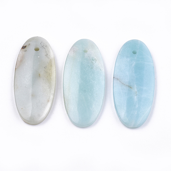 

PandaHall Natural Amazonite Pendants, Oval, 35x16x4mm, Hole: 1mm Amazonite Oval