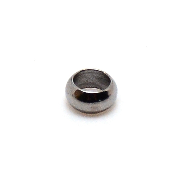 

PandaHall Brass Crimp Beads, Rondelle, Nickel Free, Gunmetal, 4x2mm, Hole: 2.5mm, about 500pcs/bag Brass Rondelle