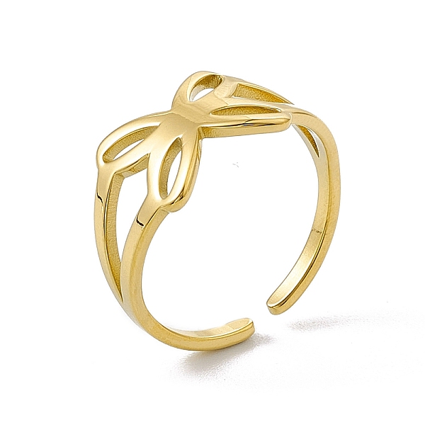 

PandaHall Ion Plating(IP) 304 Stainless Steel Hollow Butterfly Open Cuff Ring for Women, Golden, US Size 6 1/2(16.9mm) 304 Stainless Steel