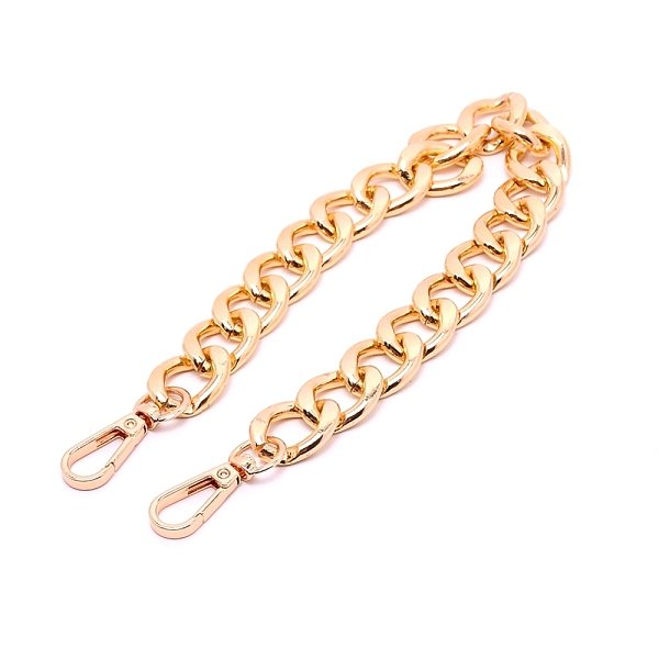 

PandaHall Aluminum Chain Bag Handles, with Alloy Swivel Clasps, Bag Replacement Accessories, Golden, 40~42cm Aluminum
