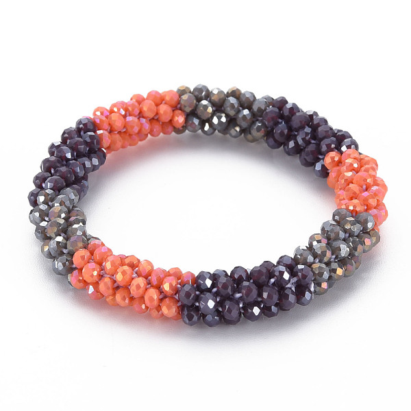 

PandaHall Crochet Glass Beads Braided Stretch Bracelet, Women's Nepel Handmade Jewelry, Coconut Brown, Inner Diameter: 1-5/8 inch(4.2cm)...