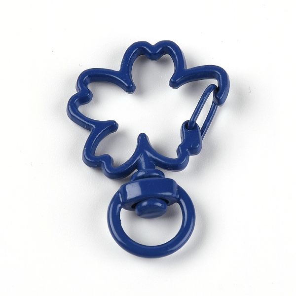 

PandaHall Zinc Alloy Baking Paint Swivel Clasps, Flower, Prussian Blue, 35x24.5mm, Hole: 5x8mm Alloy