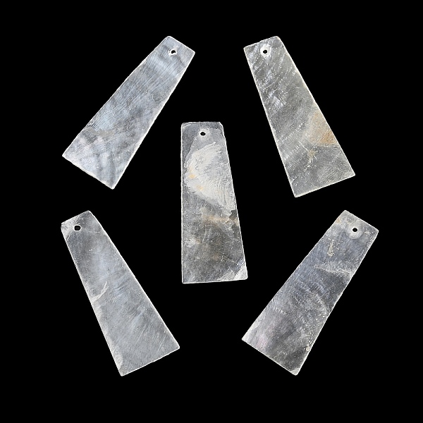 

PandaHall Natural Capiz Shell Pendants, Trapezoid Charms, 40x15~15.5x0.8mm, Hole: 1.2mm Capiz Shell Trapezoid