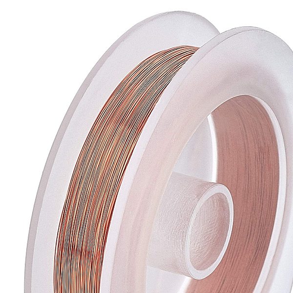 

PandaHall Round Copper Wire for Jewelry Making, Red Copper, 0.15mm, about 656.16 Feet(200m)/roll Copper Round