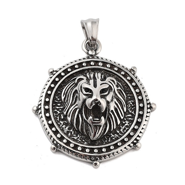

PandaHall Retro 304 Stainless Steel Pendants, Antique Silver, Lion, 45x35x12mm, Hole: 5.5x8.5mm 304 Stainless Steel Lion