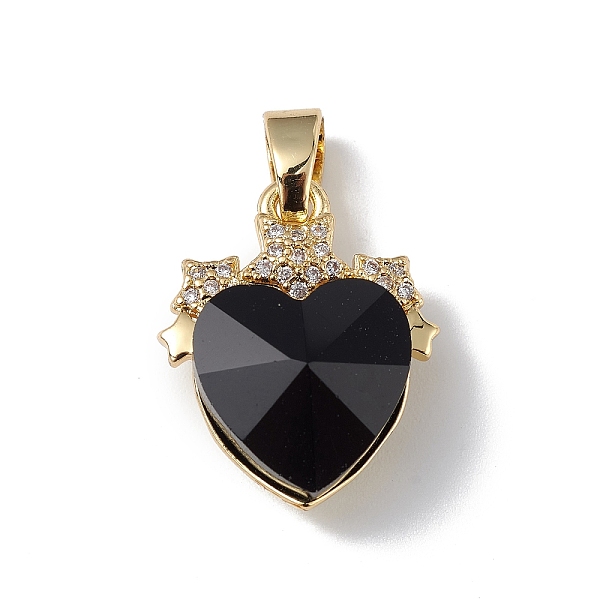 

PandaHall Real 18K Gold Plated Rack Plating Brass Micro Pave Clear Cubic Zirconia Pendants, with Glass, Long-Lasting Plated, Cadmium Free &..., Black