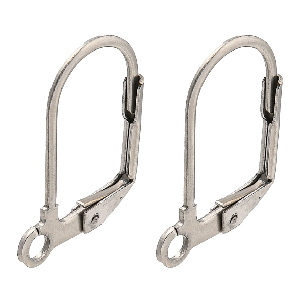 

PandaHall 304 Stainless Steel Leverback Earring Findings, Stainless Steel Color, 17.5x12.5x1.5mm, Hole: 2mm, Pin: 0.8mm 304 Stainless Steel
