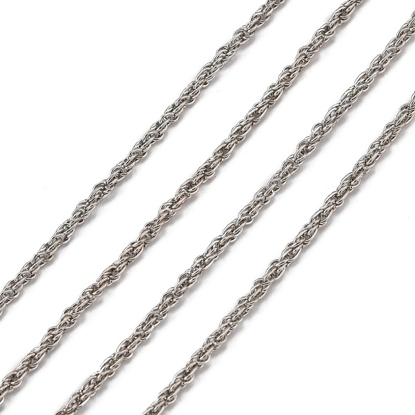 

PandaHall Iron Rope Chains, Unwelded, Platinum Color, with Spool, Link:2mm, wire: 0.45mm thick, Chain: 3mm thick, about 328.08 Feet...