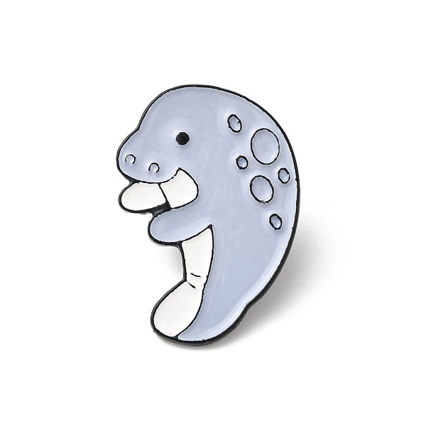 

PandaHall Alloy Brooches, Enamel Pins, for Backpack Cloth, Marine Life, Manatee, Light Steel Blue, 32x23x1.5mm Alloy Other Animal