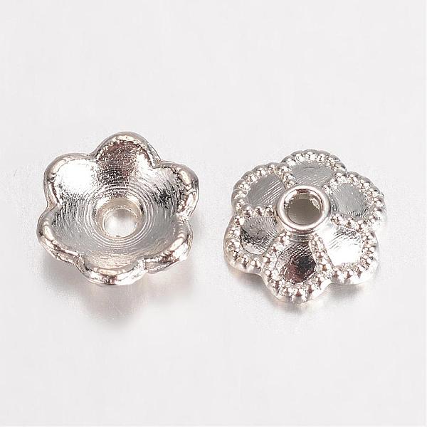 

PandaHall Alloy Bead Caps Enamel Settings, 6-Petal Flower, Platinum, 6x2mm, Hole: 1mm Alloy Flower