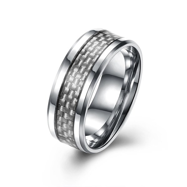 

PandaHall Men's Titanium Steel Finger Rings, Wide Band Ring, White, Platinum, US Size 8(18.1mm) Titanium Steel White