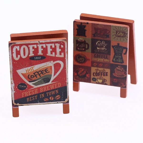 

PandaHall Dollhouse Miniature Wooden Sign with Vintage Chalkboard Decoration, for Tea, Coffee, and Food Scene, Drink, 38x26x52mm Wood Drink..., Pink