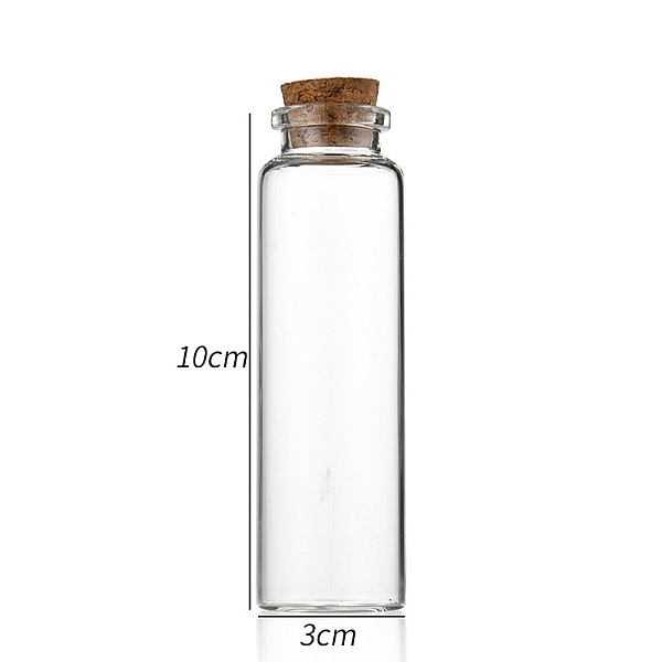 

PandaHall Glass Bottle, with Cork Plug, Wishing Bottle, Column, Clear, 3x10cm, Capacity: 50ml(1.69fl. oz) Glass Column Clear