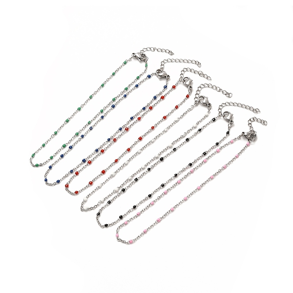 304 Stainless Steel Enamel Chain Bracelets For Women