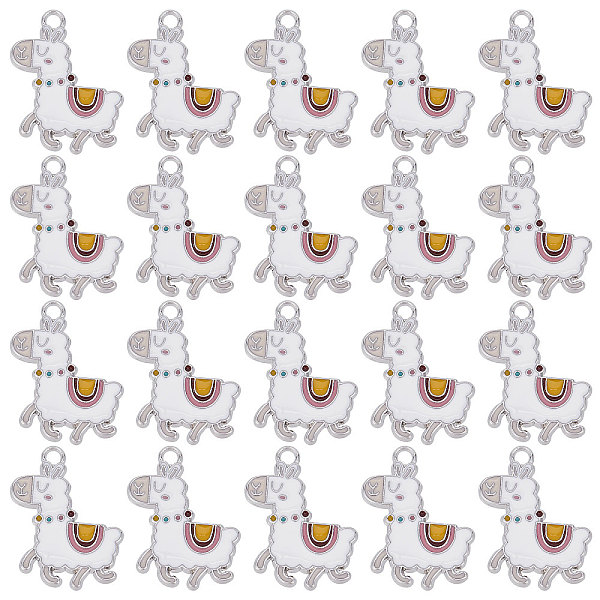 

PandaHall SUNNYCLUE 1 Box 20Pcs Animal Charms Llama Charms Bulk Sheep Charm Enamel Alpaca Charm White Metal Alloy Charms for Jewelry Making...