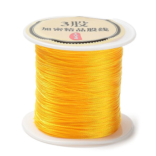 

PandaHall 3-Ply Round Nylon Thread, with Spool, Gold, 0.2mm, about 109.36 Yards(100m)/Roll Nylon Gold