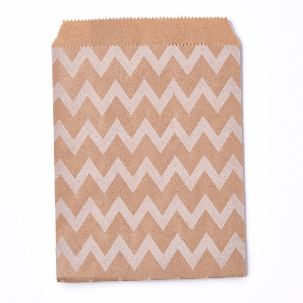 

PandaHall Kraft Paper Bags, No Handles, Food Storage Bags, BurlyWood, Wave Pattern, 18x13cm Paper Others Orange