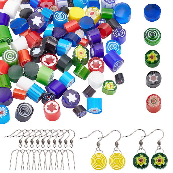 80Pcs Microwave Kiln Hot Melt Glass  Earring DIY Making Kit