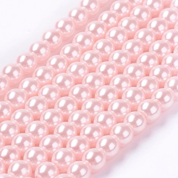 

PandaHall Eco-Friendly Dyed Glass Pearl Bead Strands, Round, Cotton Cord Threaded, Pink, 6mm, Hole: 1.2~1.5mm, about 70pcs/strand, 15.7 inch...