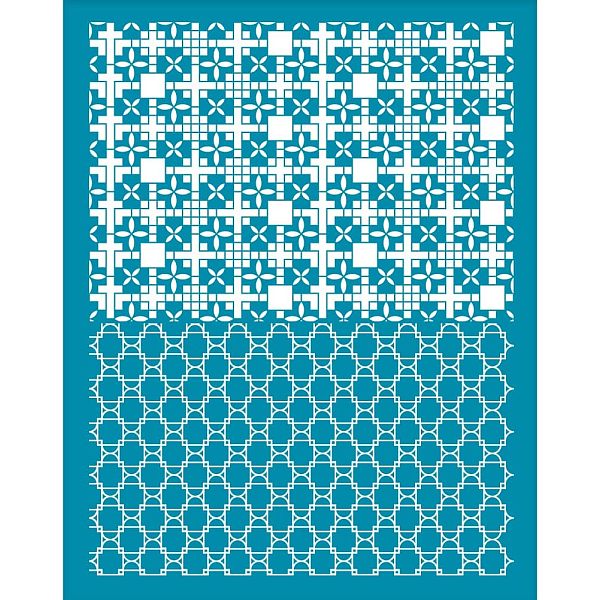 

PandaHall Silk Screen Printing Stencil, for Painting on Wood, DIY Decoration T-Shirt Fabric, Square Pattern, 100x127mm Nylon Square Cyan