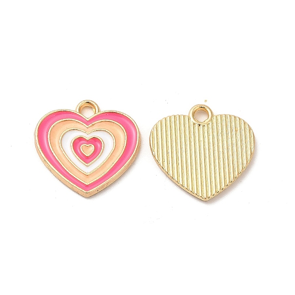 

PandaHall Alloy Enamel Pendants, Cadmium Free & Nickel Free & Lead Free, Golden, Heart Charm, Pink, 16x17x1.5mm, Hole: 2mm Alloy+Enamel...