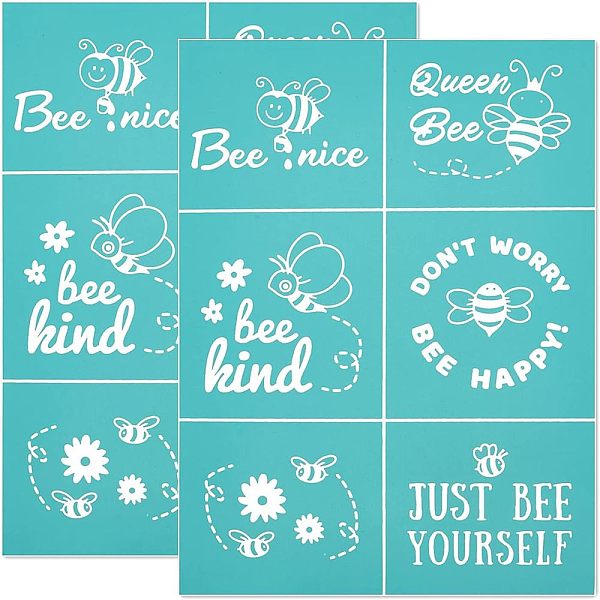 

PandaHall Self-Adhesive Silk Screen Printing Stencil, for Painting on Wood, DIY Decoration T-Shirt Fabric, Turquoise, Bees Pattern..., Green