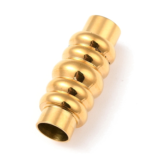 

PandaHall Vacuum Plating 304 Stainless Steel Magnetic Clasps with Glue-in Ends, Column, Golden, 21x8mm, Hole: 5mm 304 Stainless Steel Column